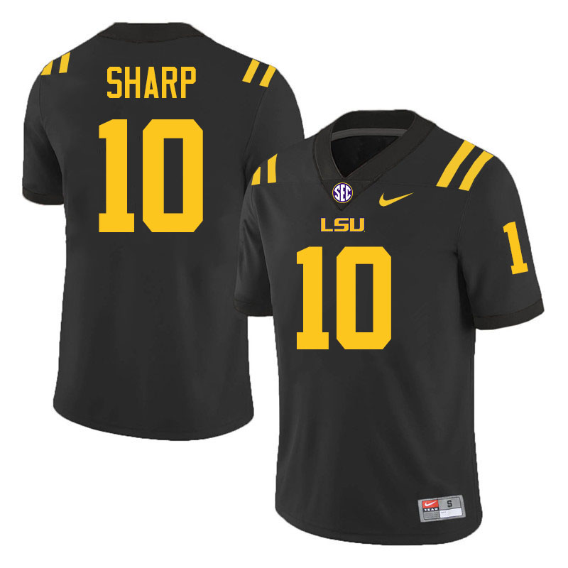 #10 Bauer Sharp LSU Tigers Jersey,Louisiana State University Tigers Football Jersey-Black